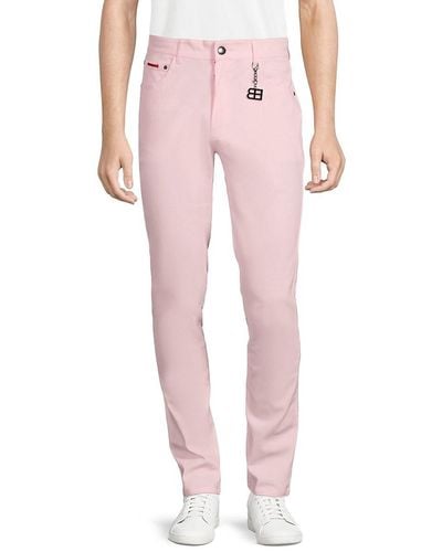 Elie Balleh Flat Front Twill Trousers - Pink