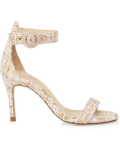 L'Agence Giselle Ll Tweed Ankle-strap Sandals - White