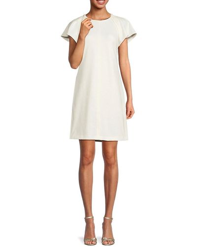 Tommy Hilfiger Flutter Sleeve Sheath Dress - White