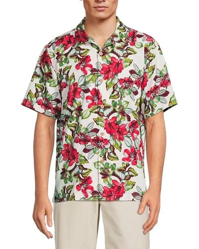 Tommy Bahama Rosa Floral Silk Blend Camp Shirt - Multicolor