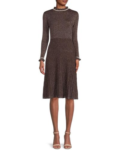 Nanette Lepore Metallic Tipped Jumper Dress - Brown