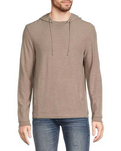 Kenneth Cole Solid Drawstring Hoodie - Gray