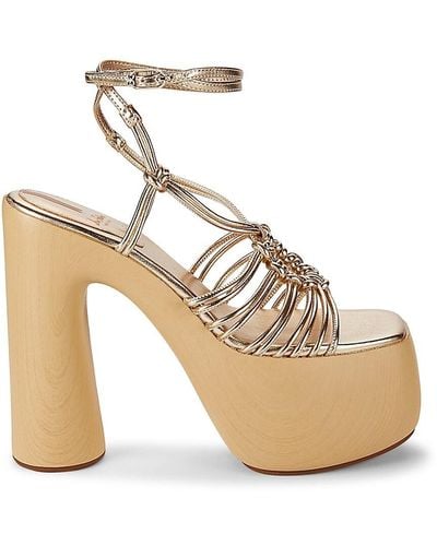 Sam Edelman Gia Strappy Platform Sandals - Metallic