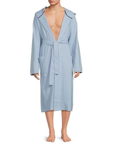 Saks Fifth Avenue Hooded Robe - Blue