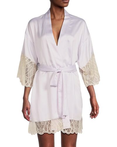 Flora Nikrooz Gabby Lace Belted Robe - White