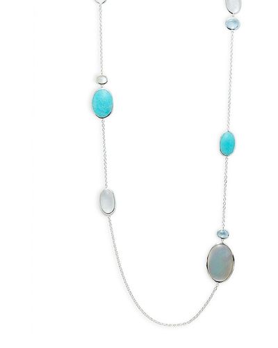 Ippolita 925 Rock Candy Luce Sterling Silver 10-stone Long Necklace - Blue