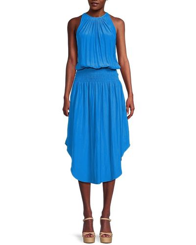 Ramy Brook Audrey Blouson Midi Dress - Blue