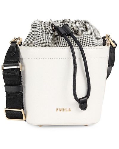 Furla Leather Bucket Bag - White