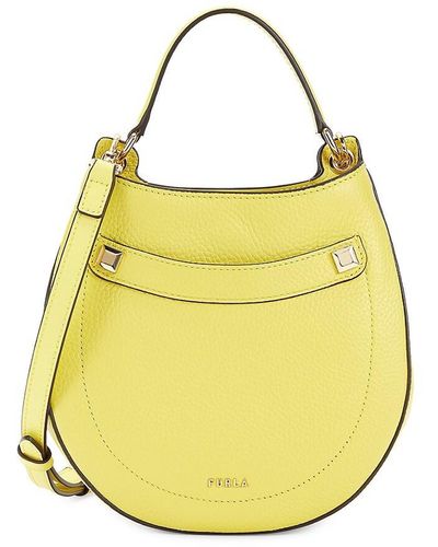 Furla Mini Afrodite Leather Two Way Top Handle Bag - Yellow