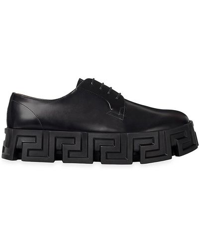 Versace Greca Labyrinth Lace Up Shoes - Black