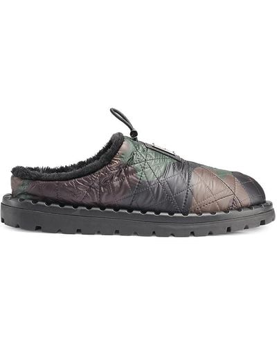 Karl Lagerfeld Faux Fur Camouflage Camping Slippers - Brown