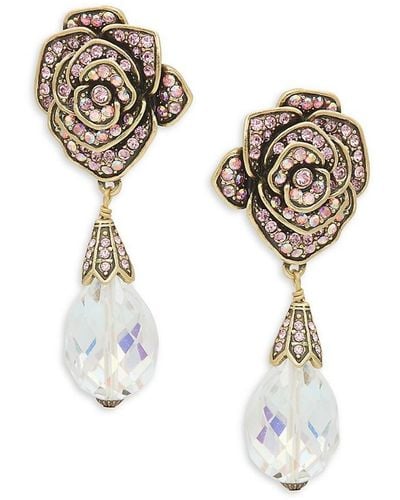 Heidi Daus Beaded Crystal Drop Earrings - Metallic