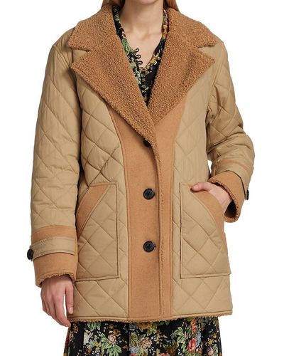 10 Crosby Derek Lam Derek Lam Crosby Amelie Faux Shearling Quilted Reversible Jacket - Brown