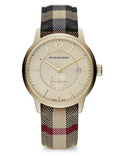Burberry Round Stainless Steel Watch - Natural