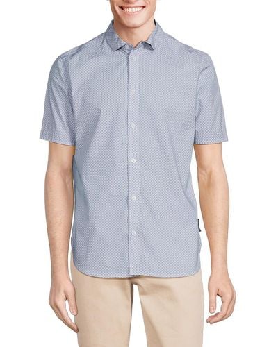 French Connection 'Pattern Short Sleeve Shirt - Blue