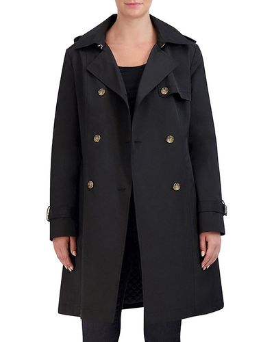 Cole Haan Belted Trench Coat - Black