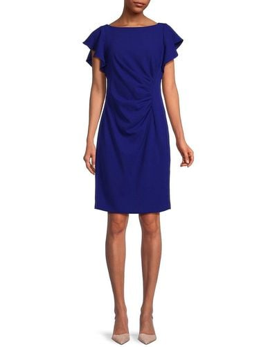 DKNY Flutter Mini Sheath Dress - Blue