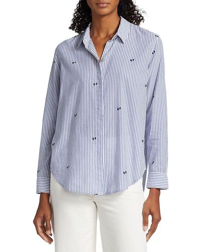 Rails Taylor Embroidered Striped Shirt - Blue