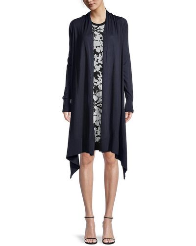 DKNY Open-front High-low Cardigan - Blue