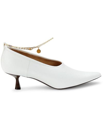 Stella McCartney Chain Trim Faux Leather Court Shoes - White