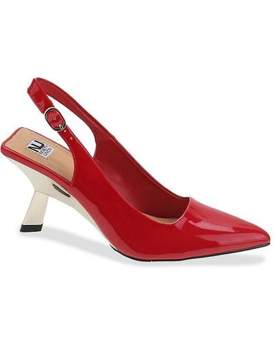 Lady Couture Koko Metallic Stiletto Court Shoes - Red
