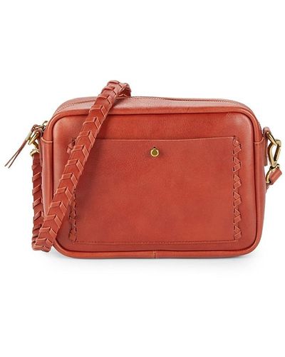 Madewell Large Leather Camera Crossbody Bag - Red