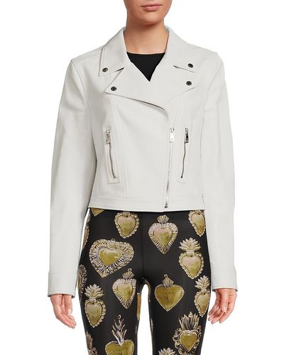 Dolce & Gabbana Cropped Leather Jacket - White