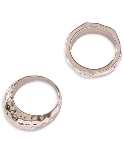8 Other Reasons Hit The Jackpot 2-Piece Textured Ring Set - White