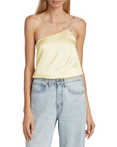 Cami NYC Dariah One Shoulder Embellished Top - Blue