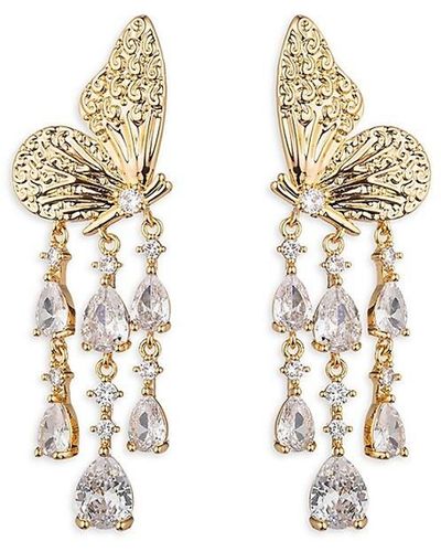 Women's Luxe Brass, Cubic Zirconia & Glass Pearl Butterfly Drop Earrings –  eCosmetics: Popular Brands, Fast Free Shipping, 100% Guaranteed