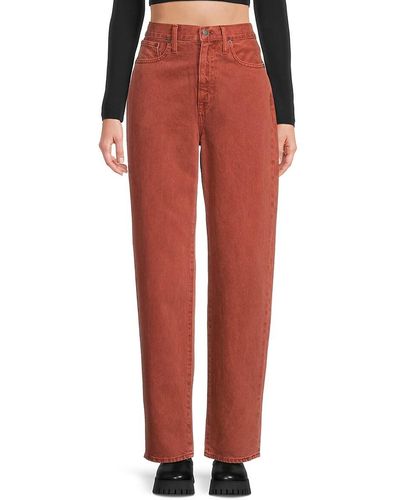 Madewell Baggy Straight Jeans - Red