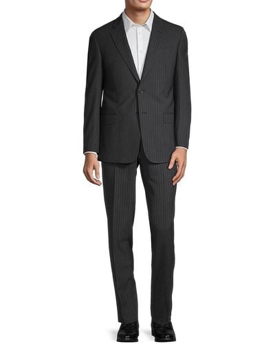 Armani Striped Wool-blend Suit - Gray