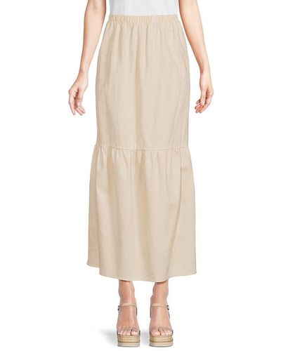 Saks Fifth Avenue
 Linen Blend Tiered Maxi Skirt