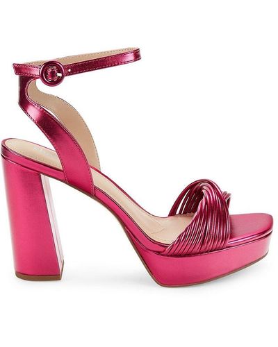 Charles David Strappy Block Heel Sandals - Pink