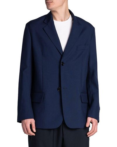 Marni Tropical Wool Tailored Jacket - Blue