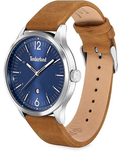 Timberland Marsden 3-piece 45mm Stainless Steel & Leather Strap Watch Set - Blue