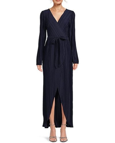 Guess Striped Belted Maxi Dress - Blue