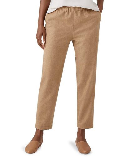Eileen Fisher Tapered Ankle Trousers - Natural