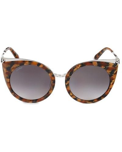 Cartier 53Mm Cat Eye Sunglasses - Brown