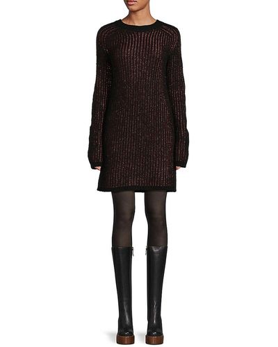 Sonia Rykiel Metallic Baby Alpaca Blend Sweater Dress - Black