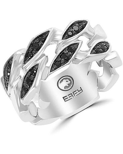 Effy Black Spinel Sterling Silver Ring - White