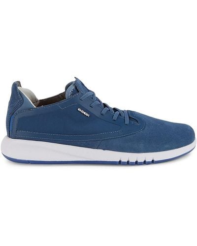 Geox U Aerantis Leather & Suede Sneakers - Blue