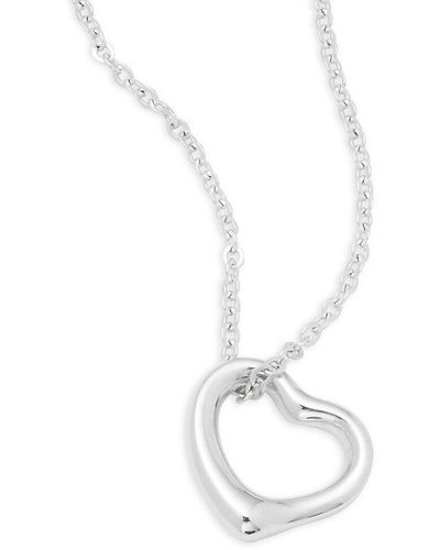 Saks Fifth Avenue Sterling Open Heart Pendant Necklace - Metallic