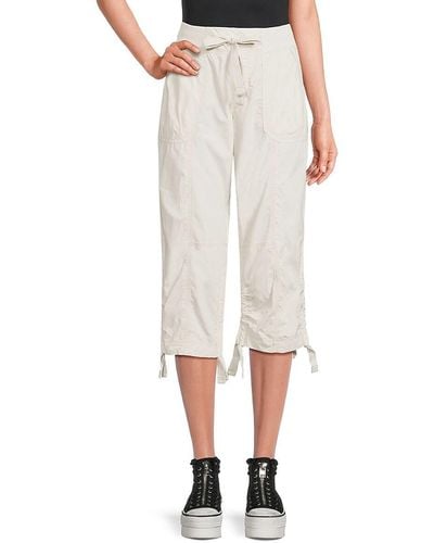 Calvin Klein Drawstring Capri Trousers - White