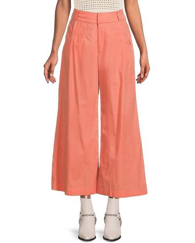 Free People Menorca Solid Cropped Trousers - Pink