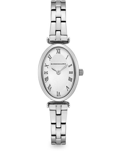 BCBGMAXAZRIA Bcbgmaxazria Classic Stainless Steel Oval Bracelet Watch - White