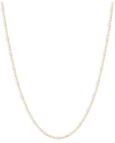 Saks Fifth Avenue 14k Yellow Gold & White Enamel Bead Tincup Necklace