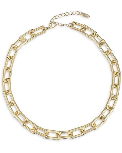 Ettika Goldtone Rectangle Link Chain Necklace - Metallic