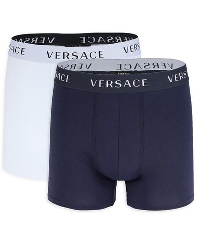 Versace 2-Pack Logo Boxer Briefs - Blue