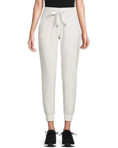 DKNY Solid Cropped Joggers - White